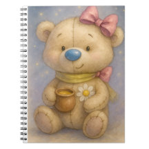 Teddy mit einem rosa Bow und Honey Pot von Natasha