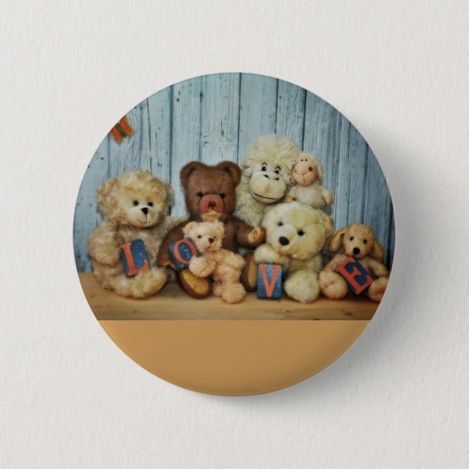 Teddy mit Freunde Button (Vorderseite)