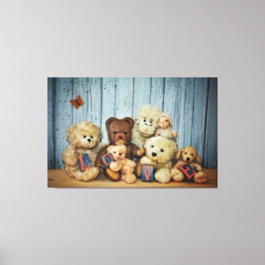 Teddy mit Freunde Leinwanddruck (Vorderseite)