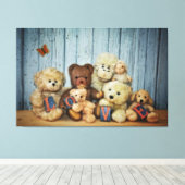 Teddy mit Freunde Leinwanddruck (Insitu (Holzboden))
