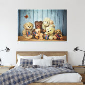 Teddy mit Freunde Leinwanddruck (Insitu (Schlafzimmer))