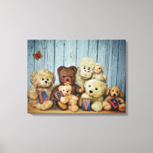 Teddy mit Freunde Leinwanddruck (Vorderseite)