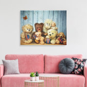 Teddy mit Freunde Leinwanddruck (Insitu (Wohnzimmer))