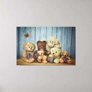 Teddy mit Freunden Leinwanddruck