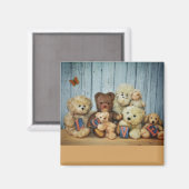 Teddy mit Freunden Magnet (Vorderseite/Rückseite)