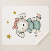 Teddy mit Kleid und Band Sherpadecke (Vorderseite (Horizontal))