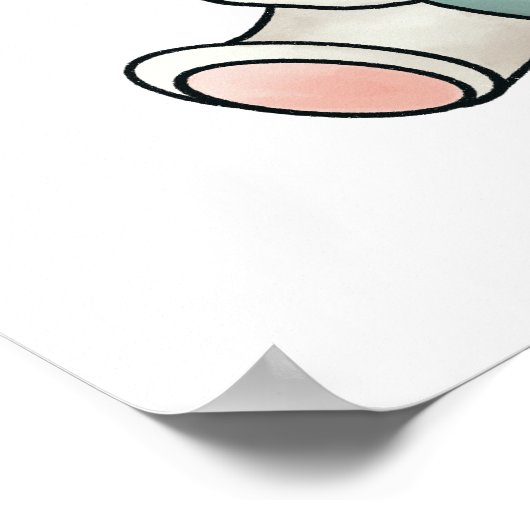 Teddy mit Kleid und Leseband Poster (Ecke)