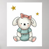 Teddy mit Kleid und Leseband Poster (Vorne)