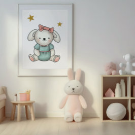 Teddy mit Kleid und Leseband Poster