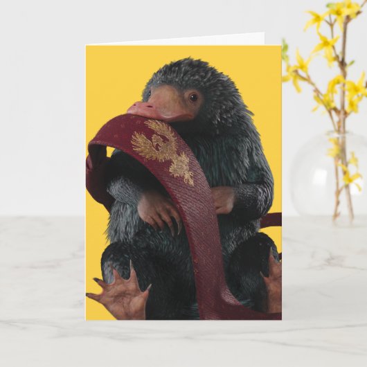 Teddy mit Krawatte Graphic Karte (Gelbe Blume)