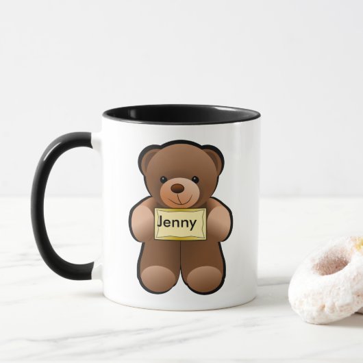 Teddy mit Namen Tasse (Mit Donut)