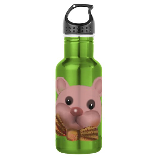 Teddy mit Schleife Edelstahlflasche (Vorderseite)