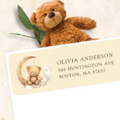 Teddy Moon Baby Showadresse Etikett