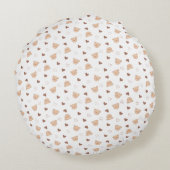 Teddy Pattern mit Herz Rundes Kissen (Rückseite)
