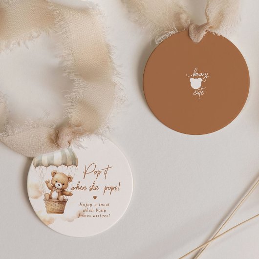 Teddy Pop es, wenn sie Pop Baby-Dusche Geschenkanhänger