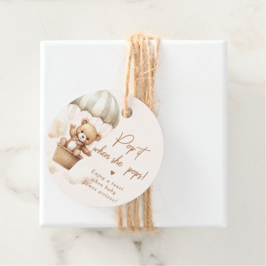 Teddy Pop es, wenn sie Pop Baby-Dusche Geschenkanhänger (Beispiel)