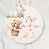 Teddy Pop es, wenn sie Pop Baby-Dusche Geschenkanhänger (Vorderseite)