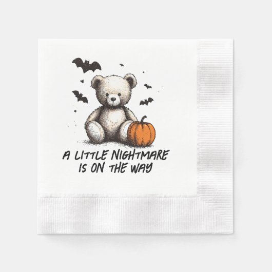 Teddy Pumpkin Baby Shower Serviette (Vorderseite)