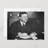 Teddy Roosevelt bei der Arbeit im Jahr 1912 Postkarte (Vorne/Hinten)