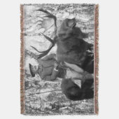 Teddy Roosevelt, der einen Stier-Elch reitet Decke (Vorderseite Vertikal)