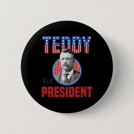 Teddy Roosevelt Für Präsident Bull Moose Theodore Button (Vorderseite)