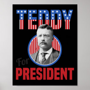 Teddy Roosevelt Für Präsident Bull Moose Theodore Poster