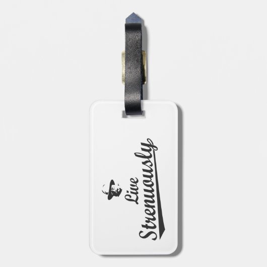 Teddy Roosevelt Live Strenuous Gepäckanhänger (Rückseite vertikal)