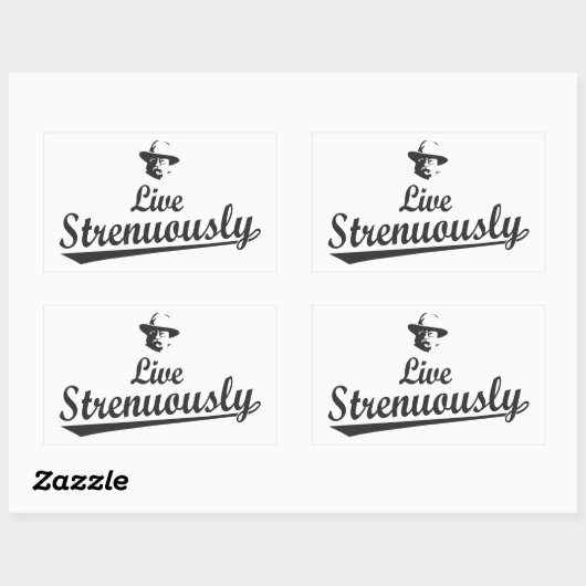 Teddy Roosevelt Live Strenuous Rechteckiger Aufkleber (Blatt)