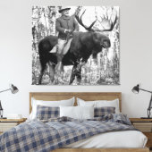 Teddy Roosevelt Reiten auf dem Weg zum Elch Leinwanddruck (Insitu (Schlafzimmer))