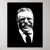 Teddy Roosevelt — Schwarz und Weiß Poster (Vorne)