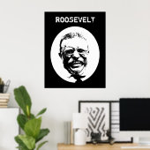 Teddy Roosevelt — Schwarz und Weiß Poster (Heimbüro)