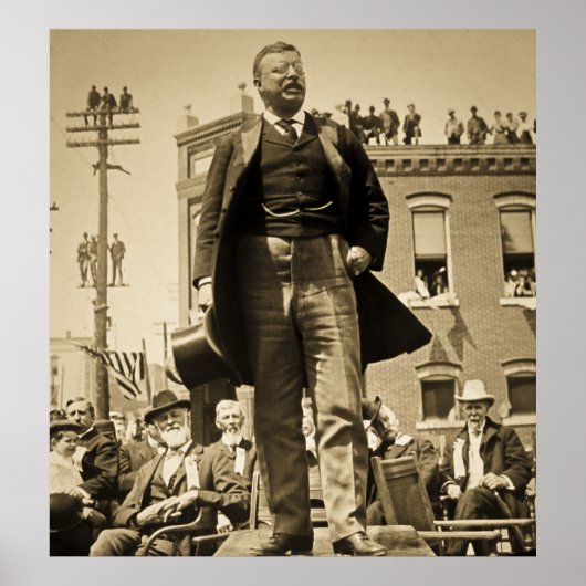 Teddy Roosevelt Speaks 1905 Vintag Poster (Vorne)