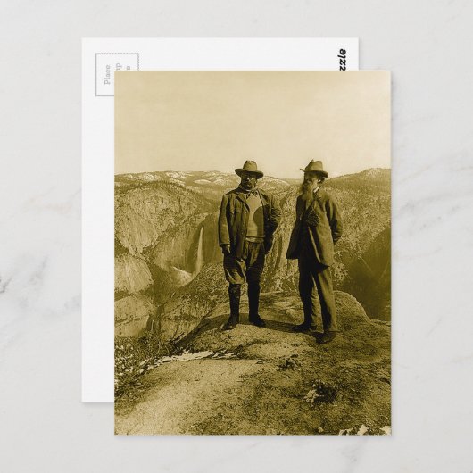 Teddy Roosevelt und John Muir am Glacier Point Postkarte (Vorne/Hinten)