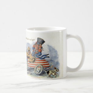 Teddy Roosevelt und Onkel Sam in einem patriotisch Kaffeetasse