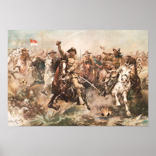 Teddy Roosevelt und The Rough Riders Charding Poster (Vorne)