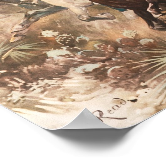 Teddy Roosevelt und The Rough Riders Charding Poster (Ecke)