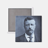 Teddy Roosevelt Vintag Glass Magic Lantern Slide Magnet (Vorderseite/Rückseite)