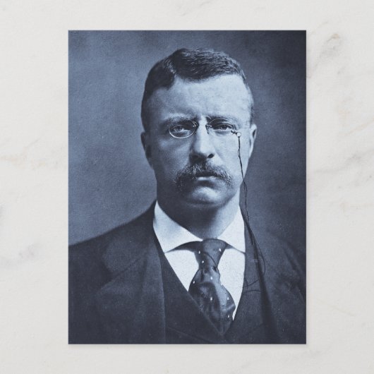 Teddy Roosevelt Vintag Glass Magic Lantern Slide Postkarte (Vorderseite)