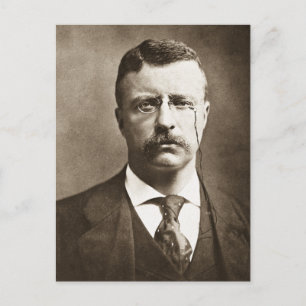 Teddy Roosevelt Vintage Glas Magisches Laternenbil Postkarte