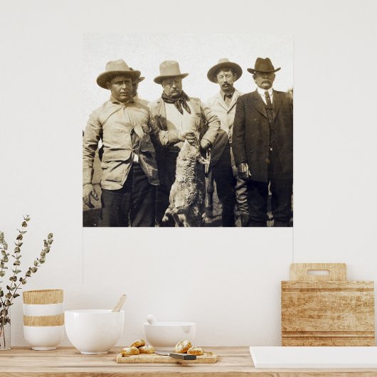 Teddy Roosevelt Wolf Hunting, 1905 Poster (Küche)