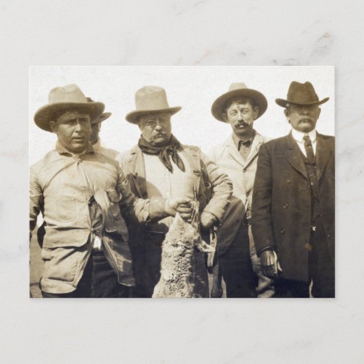Teddy Roosevelt Wolf Hunting, 1905 Postkarte (Vorderseite)