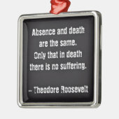 Teddy Roosevelt Zitat - Abwesenheit und Tod Ornament Aus Metall (Links)