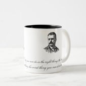 Teddy- Rooseveltzitat-Tasse Zweifarbige Tasse (VorderseiteRechts)