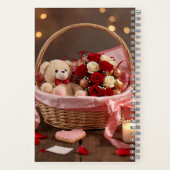 Teddy Rose Basket Romantic Valentine Love Story  Notizblock (Rückseite)