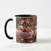 Teddy Rose Basket Romantic Valentines Morning Tasse (Links)