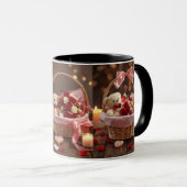Teddy Rose Basket Romantic Valentines Morning Tasse (VorderseiteRechts)
