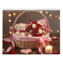 Teddy-Rosen-Korb Romantischer Valentinstag-Schreib