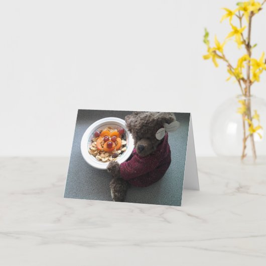 Teddy’s Portrait Karte (Gelbe Blume)