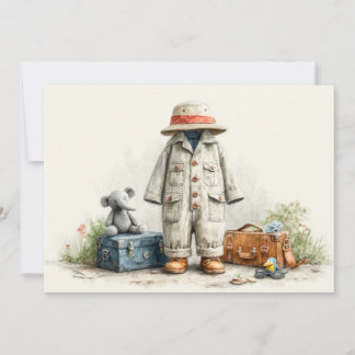 Teddy Safari Explorer - 1. Geburtstag Einladung