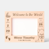 Teddy & Sailboat Willkommen bei den WeltBaby Stats Geätzte Rahmen (Vorderseite)